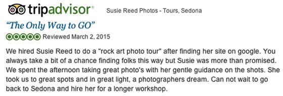 Susie Reed Photos TripAdvisor 5-Star Review